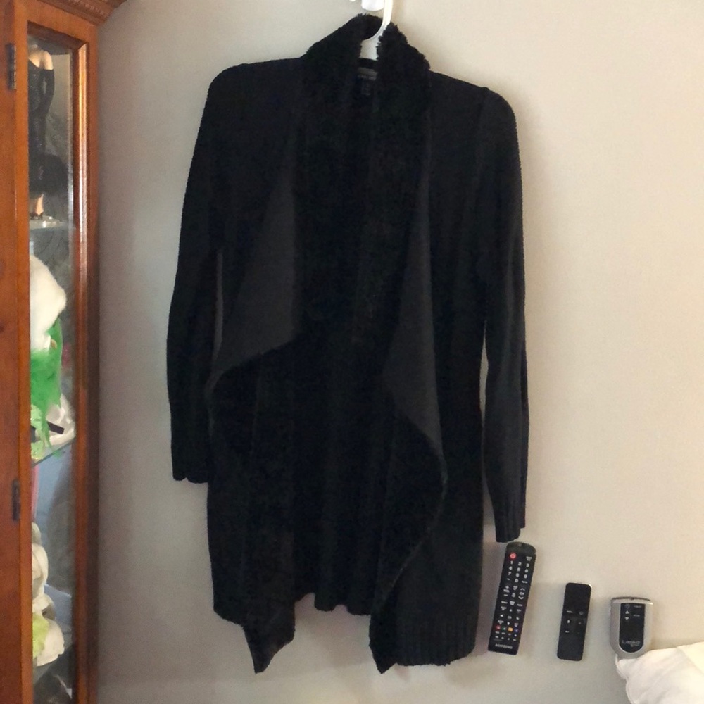 faux fur/cotton cardigan